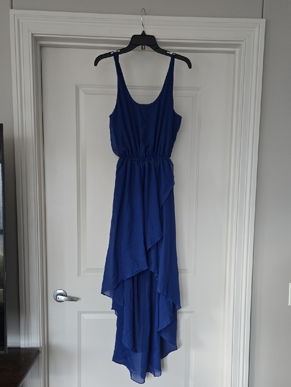 Sparkle & Fade Royal Blue High-Low Sleeveless Dress